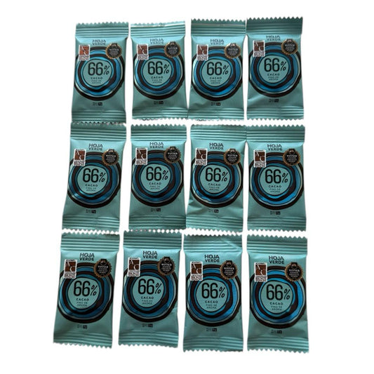 Mini barras 5gr 66% HOJA VERDE 12 unidades