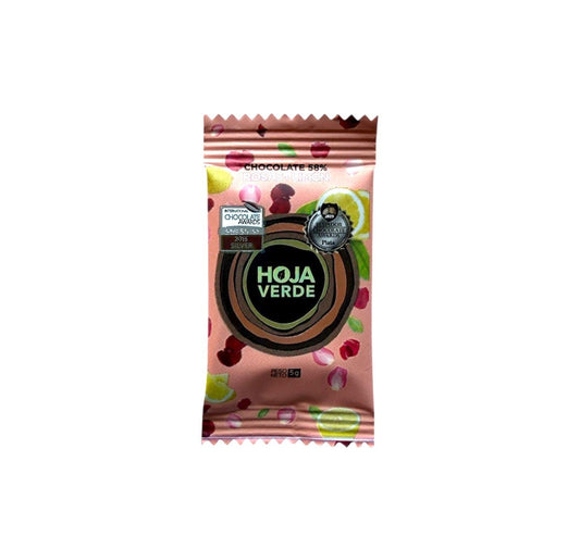 mini barra 5gr HOJA VERDE rosas y limón 58%
