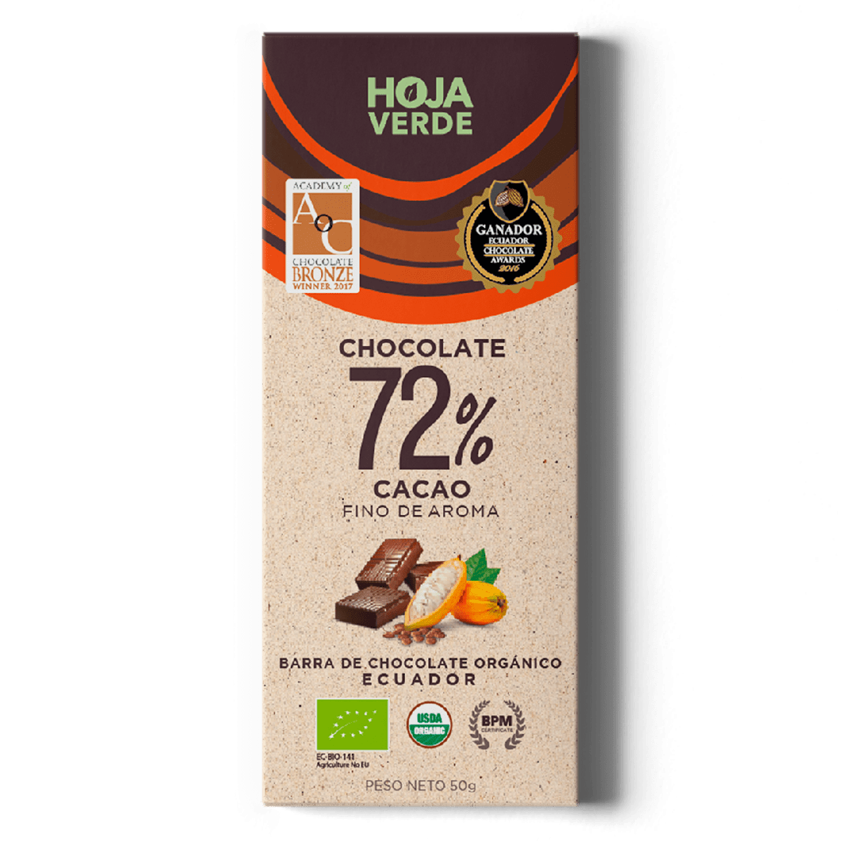 Barra de Chocolate Pura 72%