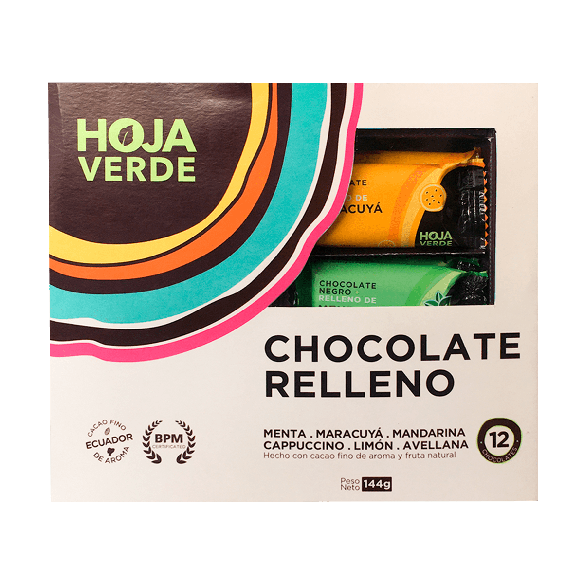Caja Bombones de Chocolate Relleno Surtidos (12 unidades)