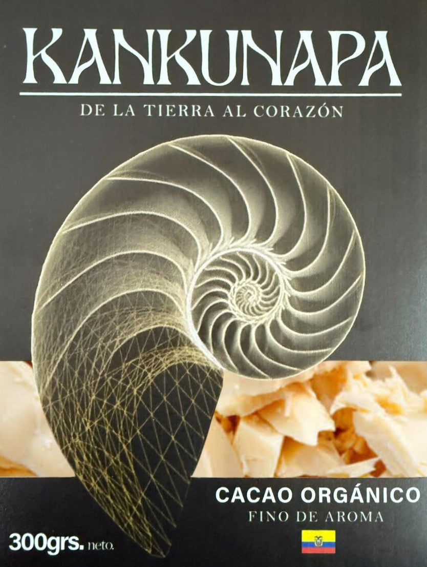 Manteca de Cacao Ecuatoriano orgánica KANKUNAPA 300GR