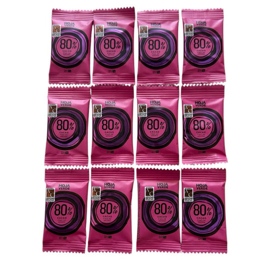 Mini barras 5gr 80% HOJA VERDE 12 unidades